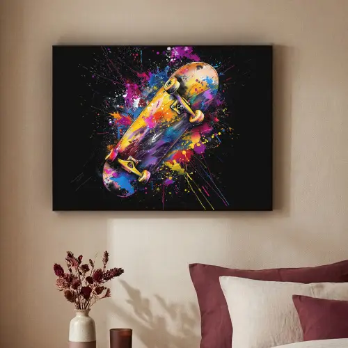 Graffiti - Sport - Skateboard - Skate Textielframe zwart klein -sfeer1