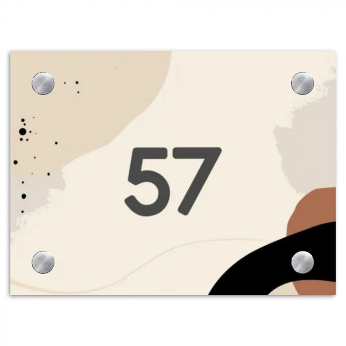 Abstract - Verfspetters - Traditioneel Naambord Rechthoek middel -3d