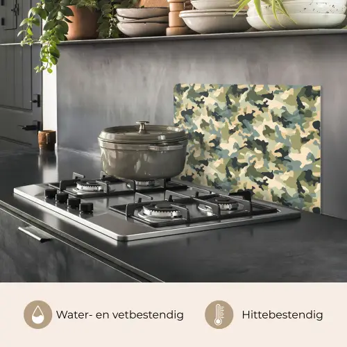 Woestijncamouflage - Zandkleurig - Groen - Patroon keuken achterwand spatscherm klein 900 -usp_NL