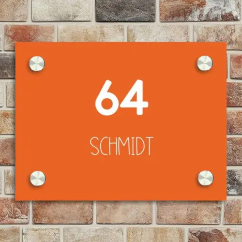 Oranje - Modern Naambord Rechthoek middel -sfeer3