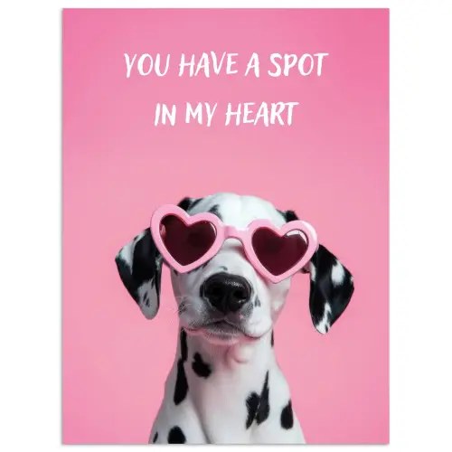 Hartjes - Hond - Valentijn - Roze poster papier klein -3d