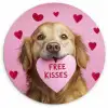 Hond - Kiss- Valentijn - Hartjes KitchenYeah - Keuken - Wandcirkel Forex klein -3d