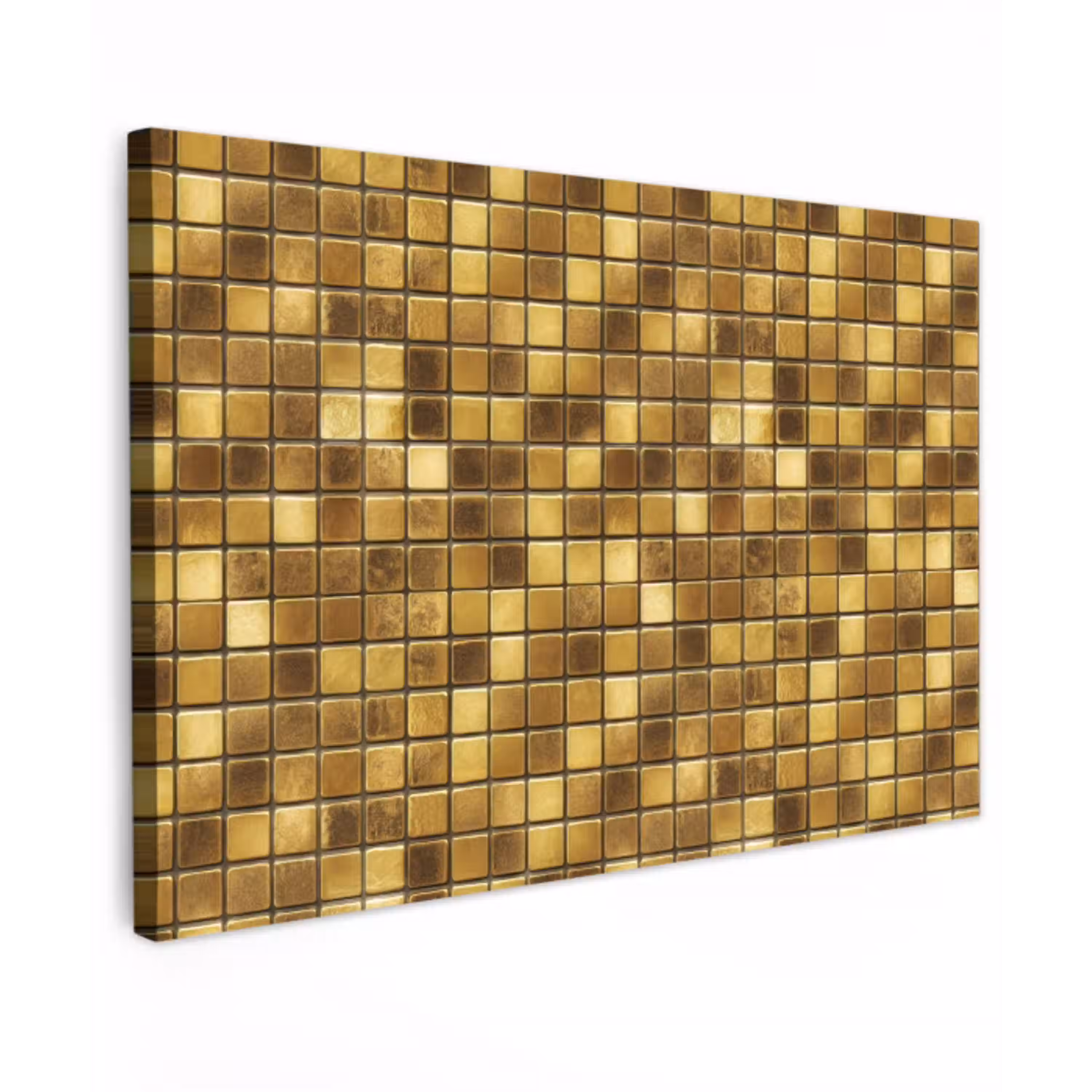 Tegels - Mozaïek - Luxe - Warm Goud Tuinposter op houten frame 2 cm dik klein 845 -3d