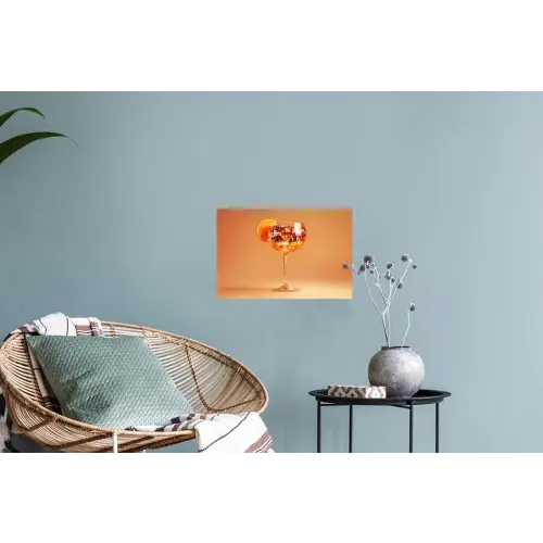 Drank - Oranje - Glitter - Disco Muursticker klein -plant