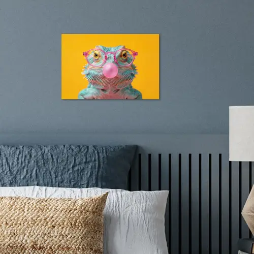 Kameleon - Kauwgom - Kleurrijk poster papier klein -sfeer2