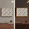 Grafisch - Madeliefjes - Zwart - Beige Light Box met batterij (Wandlamp) middel 907 -sfeer3