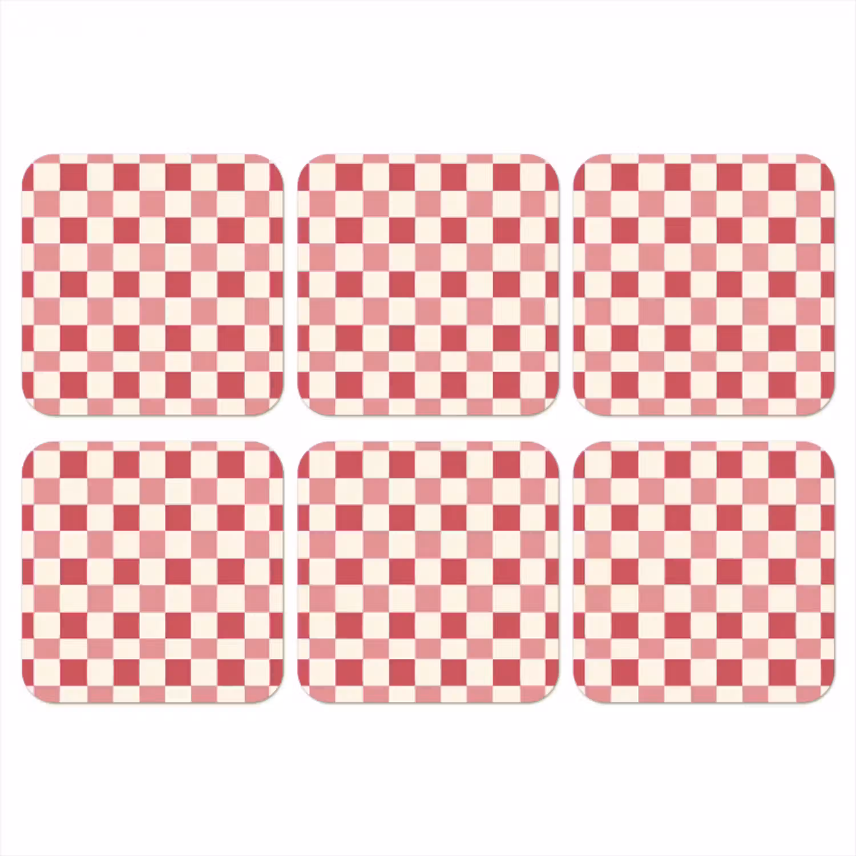 Patroon - Schaak - Roze onderzetter kurk middel 366 -3d