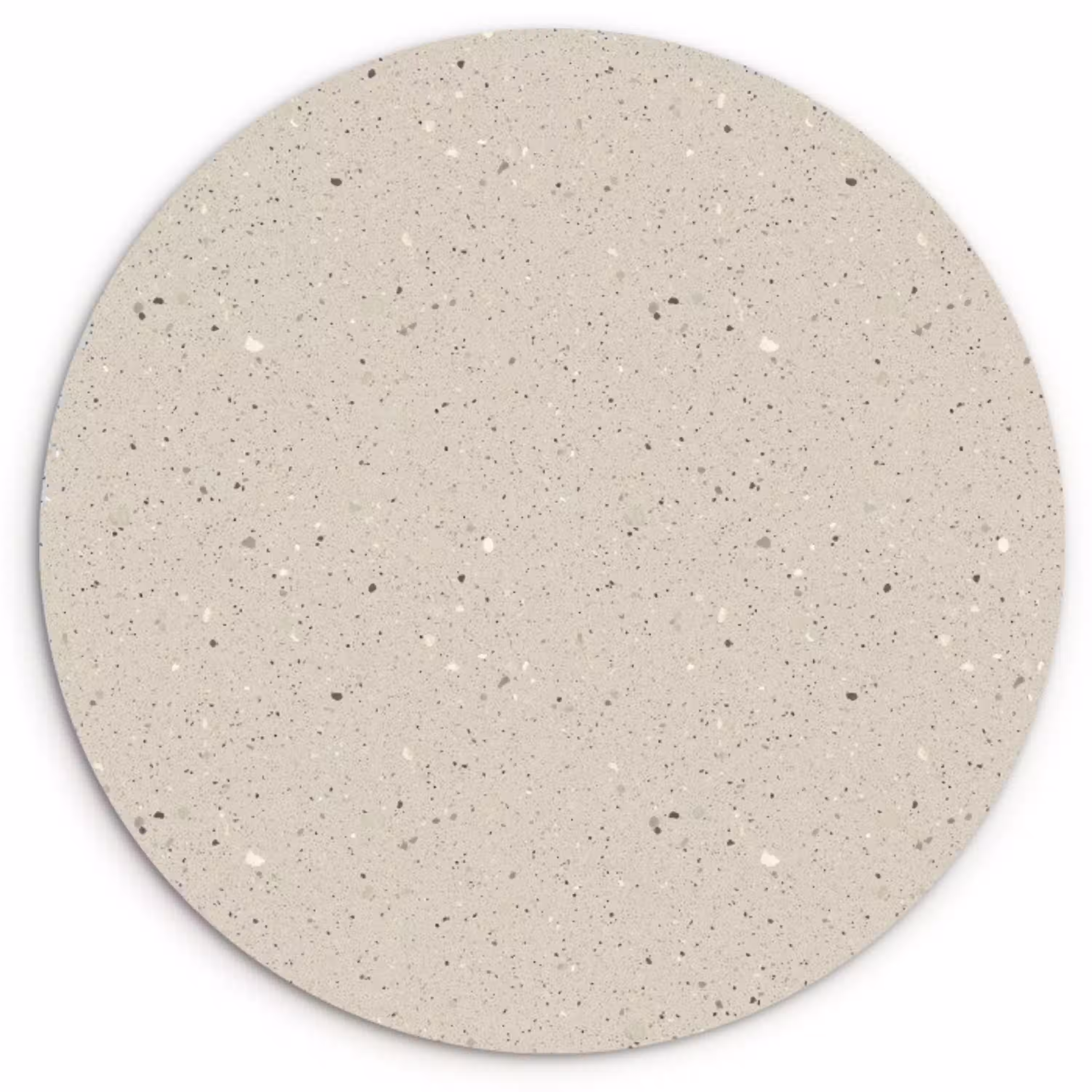 Lichtbeige - Terrazzo - Grijs Wandcirkel kunststof plaat 5mm dik klein 188 -3d