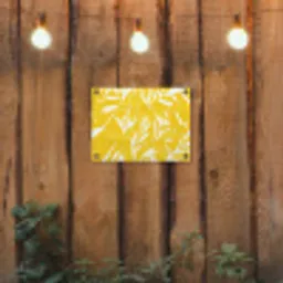 Abstract - Bladeren - Geel - Penseelstreken tuinposter los doek klein -sfeer1