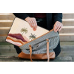 Palmbomen - Abstract - Zon - Heuvels laptophoes neopreen klein -tas