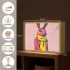 Abstract - Konijn - Sjaal - Geel Light Box met batterij (Wandlamp) middel -USP_websiteoverzichtNL