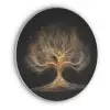 Lichtjes - Boom - Abstract - Zwart Akoestische PET Vilt - Rond klein -3d