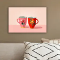 Theekopjes - Bloemmotieven - Roze - Theezakjes canvas 2cm klein -sfeer3