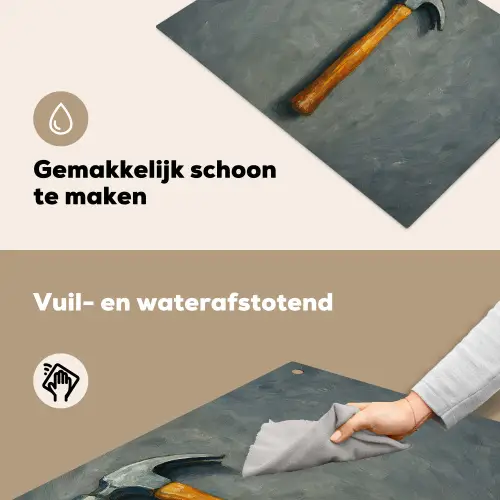 Hamer - Schilderij - Gereedschap Inductie beschemer met haakjes klein -ky-schoon-nl
