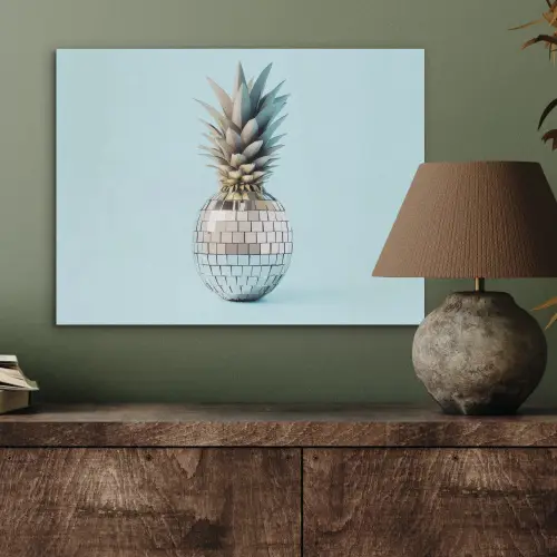 Blauw - Ananas - Disco - Discobal PET vilt klein -sfeer2