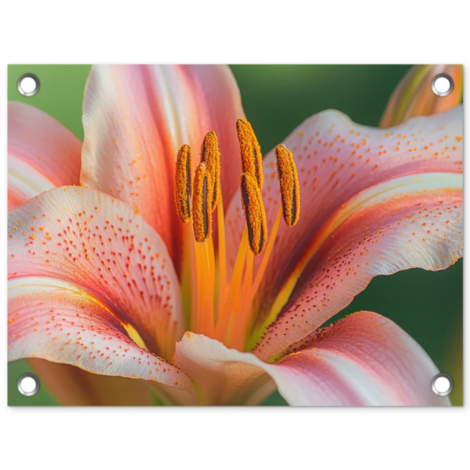 Lelie - Close up - Lichtroze tuinposter los doek klein -3d