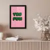 Yes fun - Groen - Roze - Stippen fotolijst zwart zonder passe partout klein -sfeer5