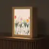 Pasteltinten - Bloemen - Illustratie Light Box met kabel (Tafellamp) klein -z3d_website