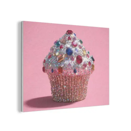 Cupcake - Kleurrijk - Edelstenen PET vilt klein -3d