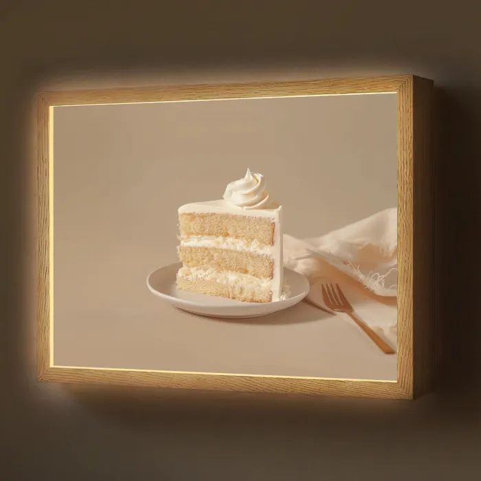 Vanilletaart - Cake - Romig Light Box met batterij (Wandlamp) middel -z3d_website