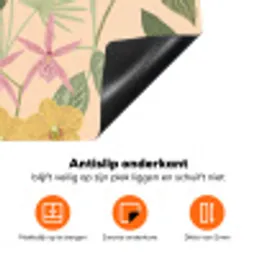 Patroon - Bloemen - Kleurrijk Inductie beschermer vinyl 3mm klein -zzzzzzz-td-onderkant