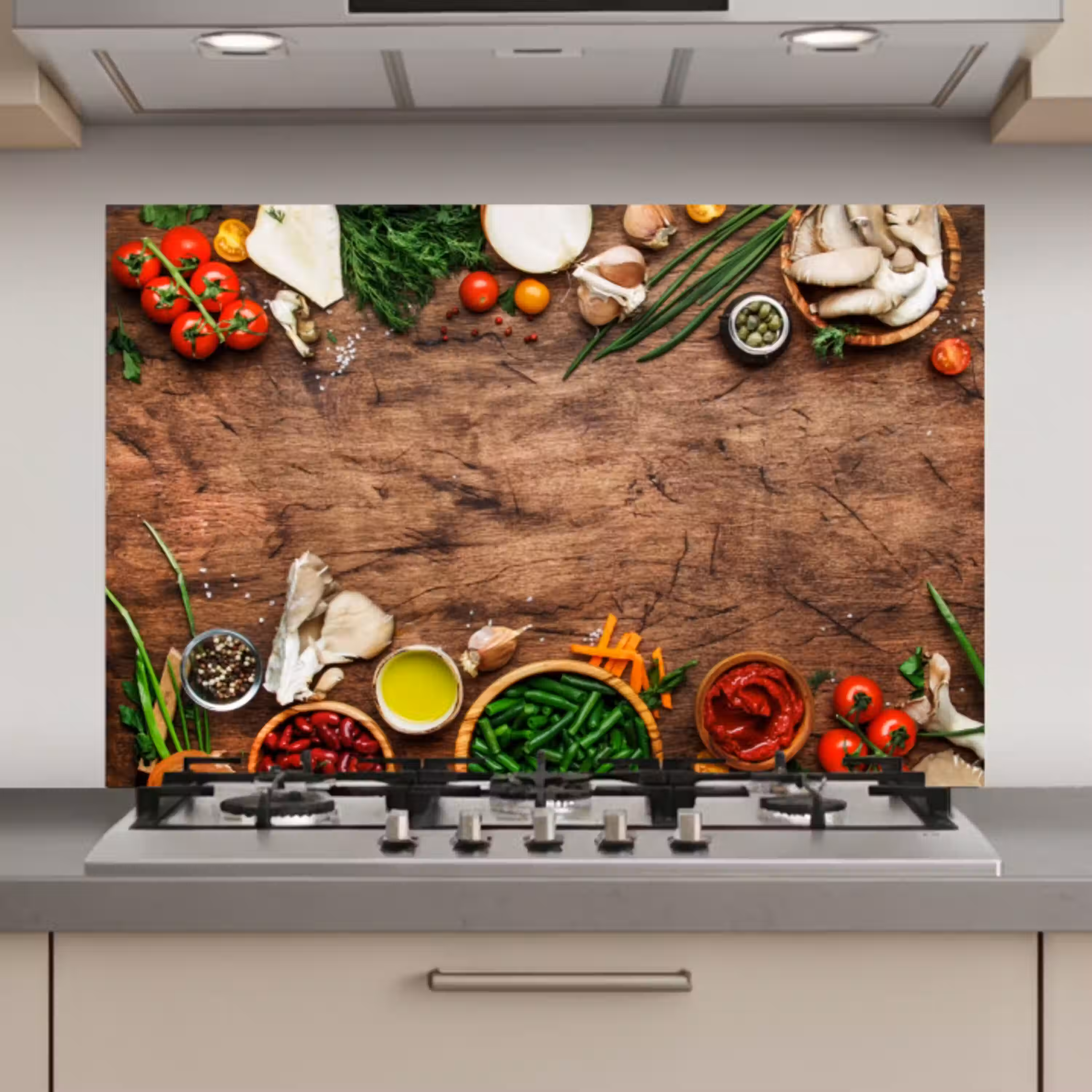 Kruiden - Groente - Rustiek keuken achterwand spatscherm klein -3d_website