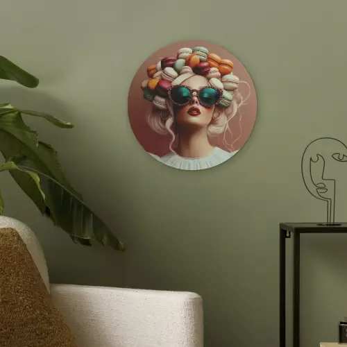 Vrouw - Macarons - Bril Akoestische PET Vilt - Rond klein -sfeer2