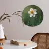 Narcis - Bloem - Wit - Grassprieten Akoestische PET Vilt - Rond klein -sfeer3