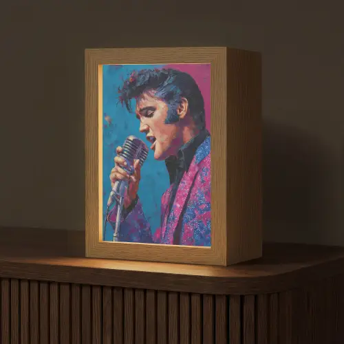 Zingende man - Glitterjas - Microfoon Light Box met kabel (Tafellamp) klein -z3d_website