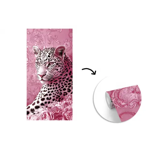 Panter - Luxe - Roze fotobehang vinyl groot -3d
