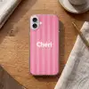 Gestreept - Roze - Chéri Apple iPhone 16 Plus klein -sfeer1