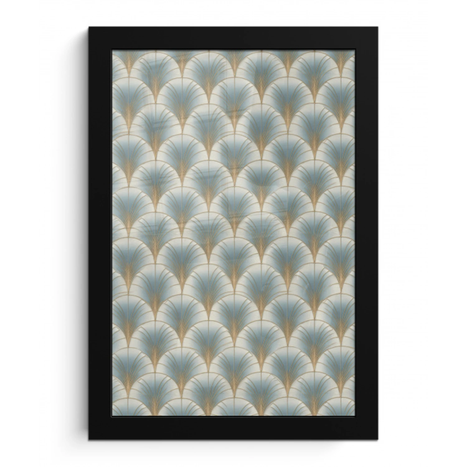 Waaier - Klassiek - Blauw fotolijst zwart zonder passe partout klein 224 -3d
