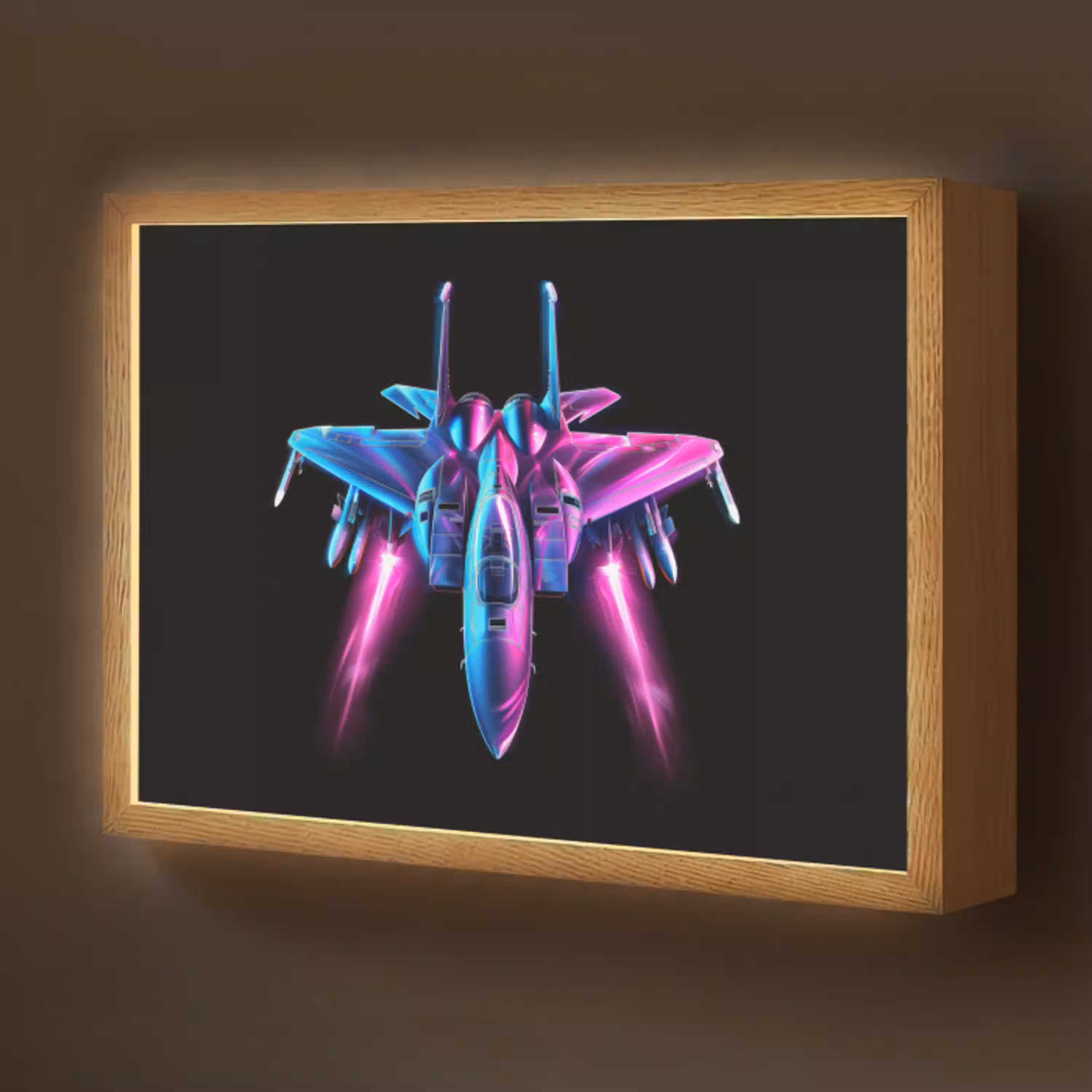 Straaljager - Blauw - Kleuren - Jongens - Zwart Light Box met batterij (Wandlamp kind) middel -z3d_website