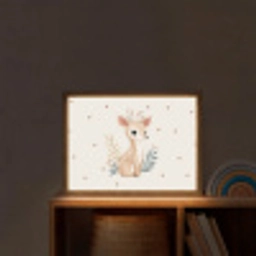 Illustratie - Stippen - Hertje - Aquarel Light Box met batterij (Wandlamp kind) middel -sfeer1_kind