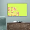 Groen - Smiley - Bonjour - Roze canvas 2cm klein -sfeer4