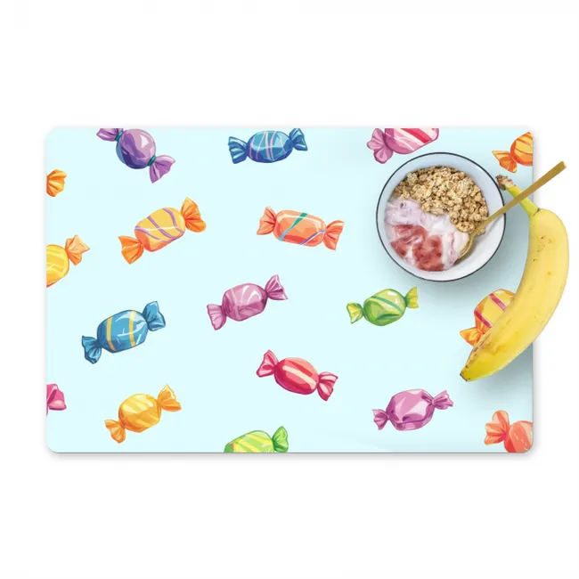 Blauw - Patroon - Snoep Placemat vinyl groot -zzzproduct_Kitchenyeah-website