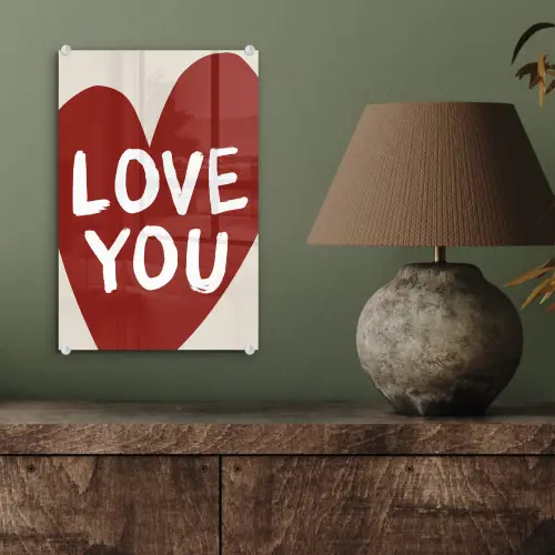 Loveyou - Hart - Rood plexiglas 5mm klein -sfeer3