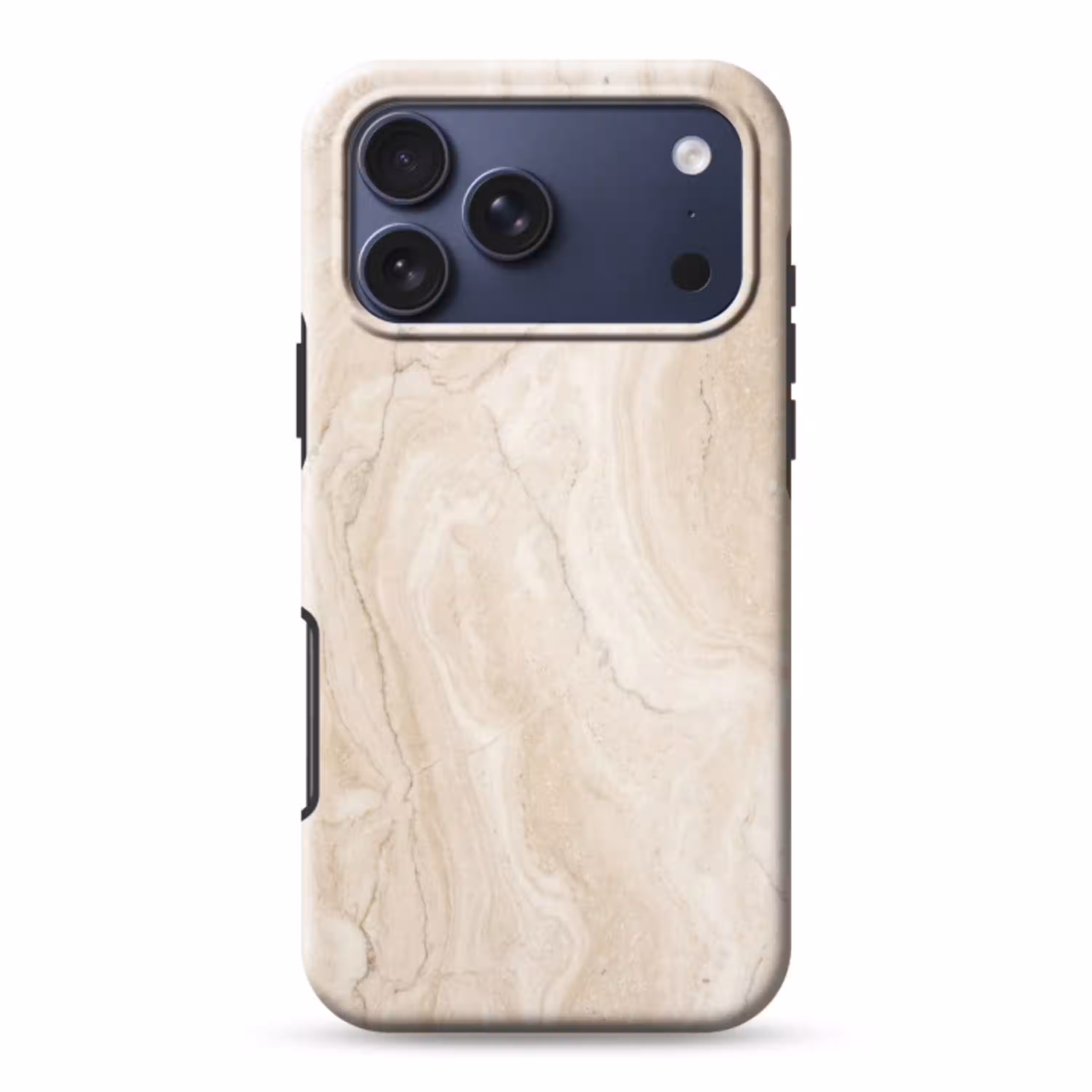 Marmer - Patroon - Beige - Steen - Abstract Toughcase MagSafe Apple iPhone 17 Pro Max klein -3d