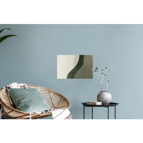Japandi - Groen - Abstract - Modern Muursticker klein -plant