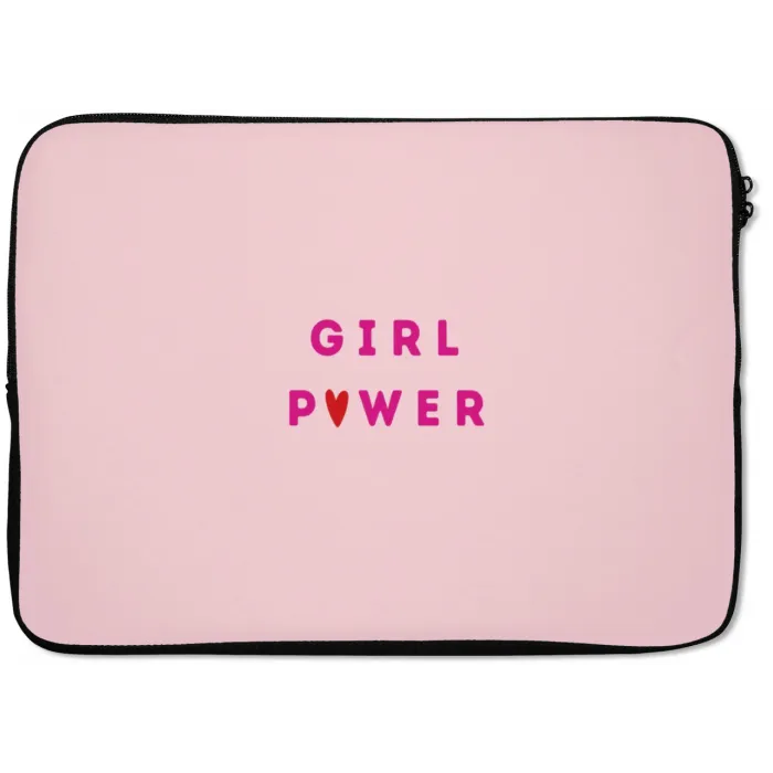 Girl power - Roze - Hartje laptophoes neopreen klein -zkaufland3dotto
