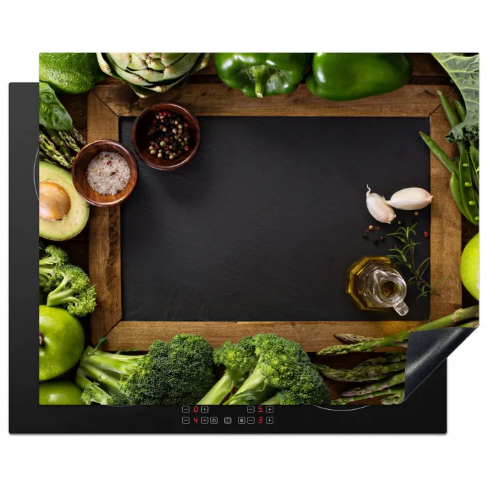 Fruit - Krijtbord - Groente Inductie beschermer vinyl 3mm groot -3d