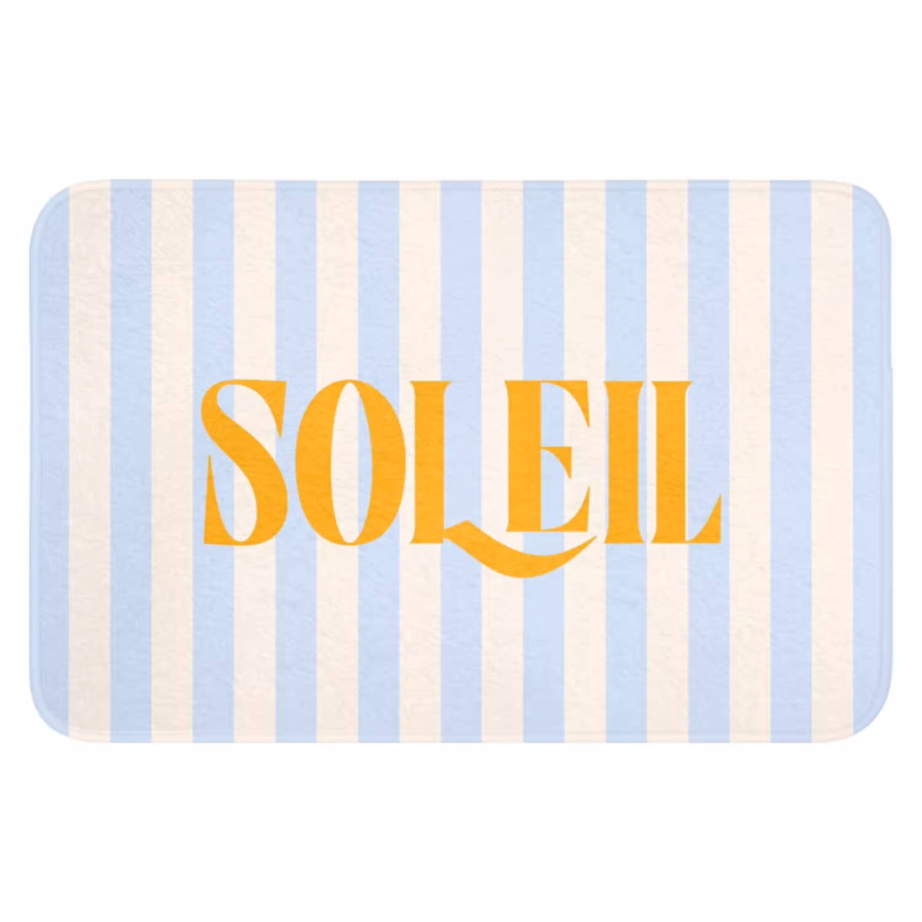 Oranje - Blauw - Strepen - Soleil WCmat klein -3d
