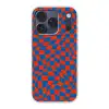 Golvende vakjes - Blauw - Rood - Abstract Telefoonhoesje iPhone 17 Pro klein -3d
