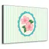 Bloemen - Ovaal - Strepen - Groen Textielframe zwart klein -3d
