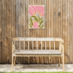 Bloemen - Bladeren - Abstract - Roze Tuinposter op houten frame 2 cm dik klein -sfeer4