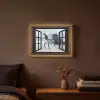 Paarden - Winter - Dieren - Natuur - Doorkijk Light Box met batterij (Wandlamp) middel -sfeer4