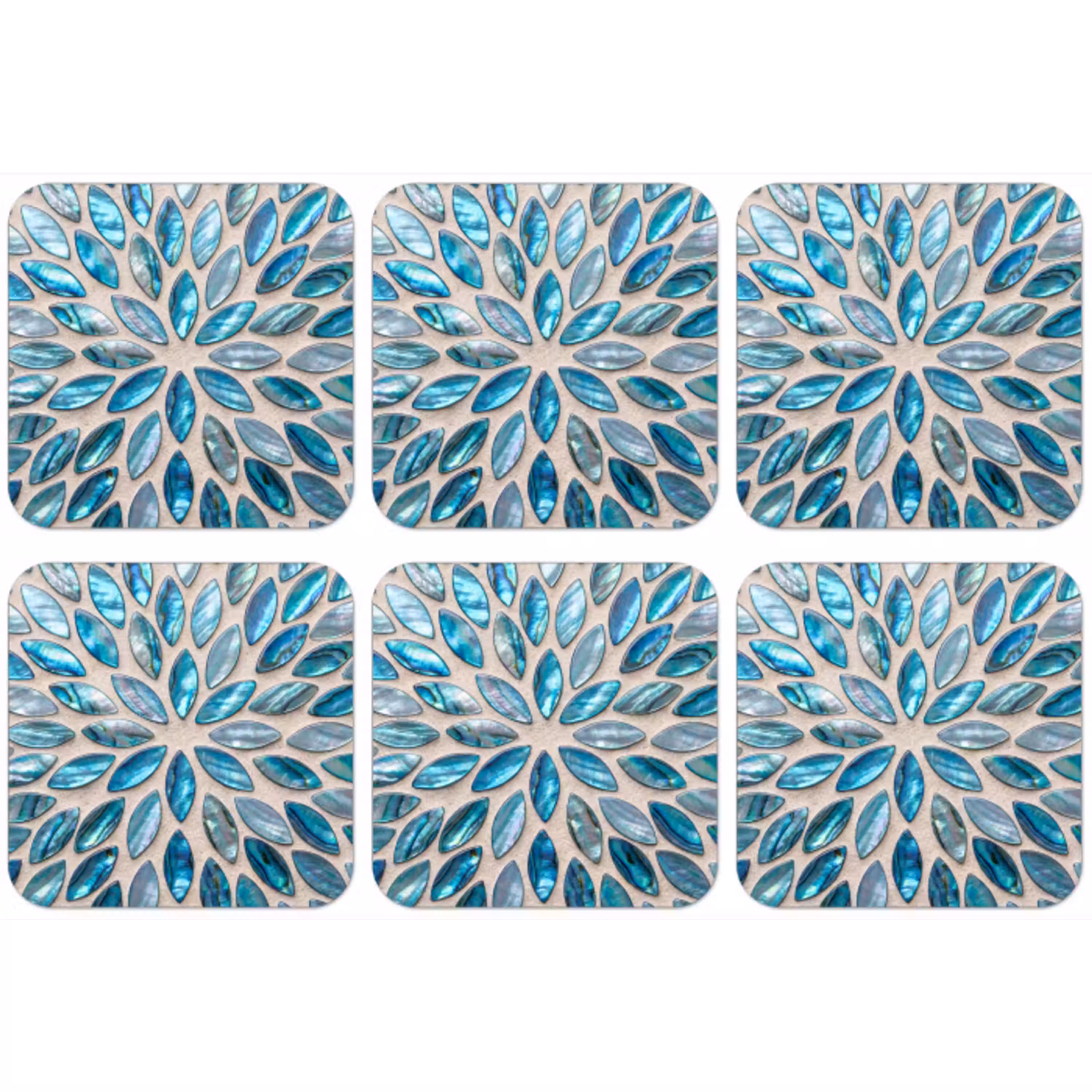 Patroon - Glans - Abstract - Blauw - Decoratie onderzetter kurk middel -zkaufland3dotto