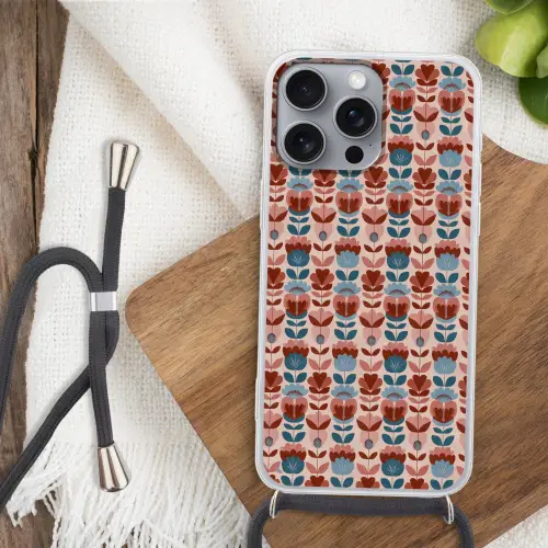 Vintage - Motief - Kleurrijk Hoesje iPhone 16 Pro Max met koord klein 804 -sfeer4
