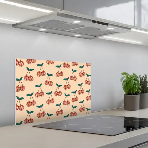 Kers - Disco - Patroon keuken achterwand spatscherm klein 900 -3d_schuin