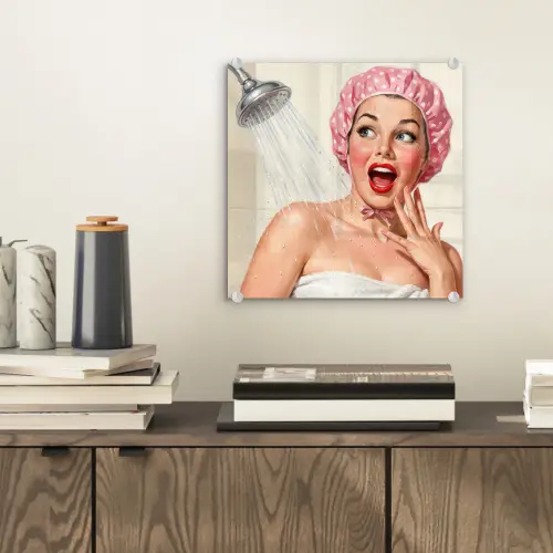 Vrouw - Douche - Roze plexiglas 5mm klein -sfeer1